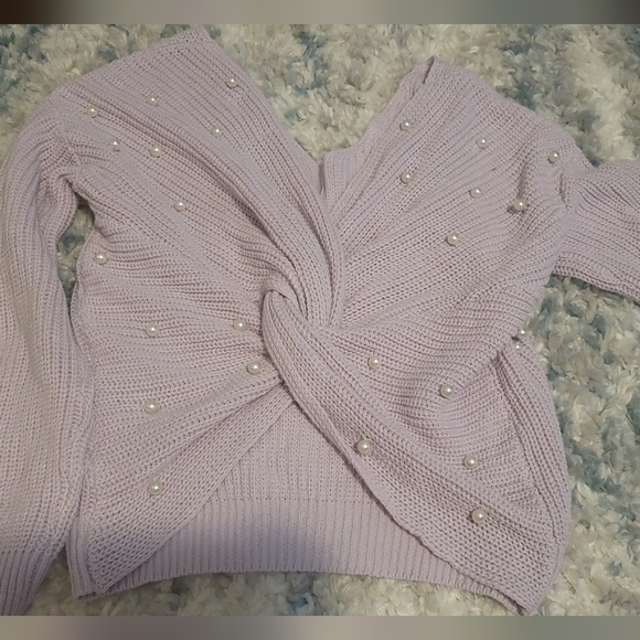 Jessica Simpson Wrap Front Purple XS Sweater - Picture 7 of 7